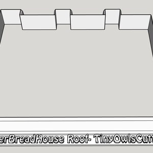 May include: A gingerbread house roof cookie cutter with the text "Gingerbread House Roof - Tiny Owls Cutters".