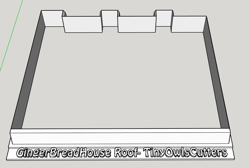 May include: A gingerbread house roof cookie cutter with the text "Gingerbread House Roof - Tiny Owls Cutters".
