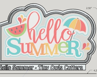 Hallo Sommer Cookie Cutter .stl Datei DIGITAL DOWNLOAD