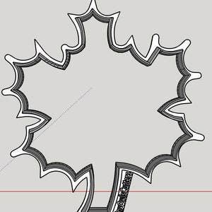May include: A white maple leaf cookie cutter with a detailed design. The cutter is made of durable plastic and features the text "TinyOwlCutters" on the stem.