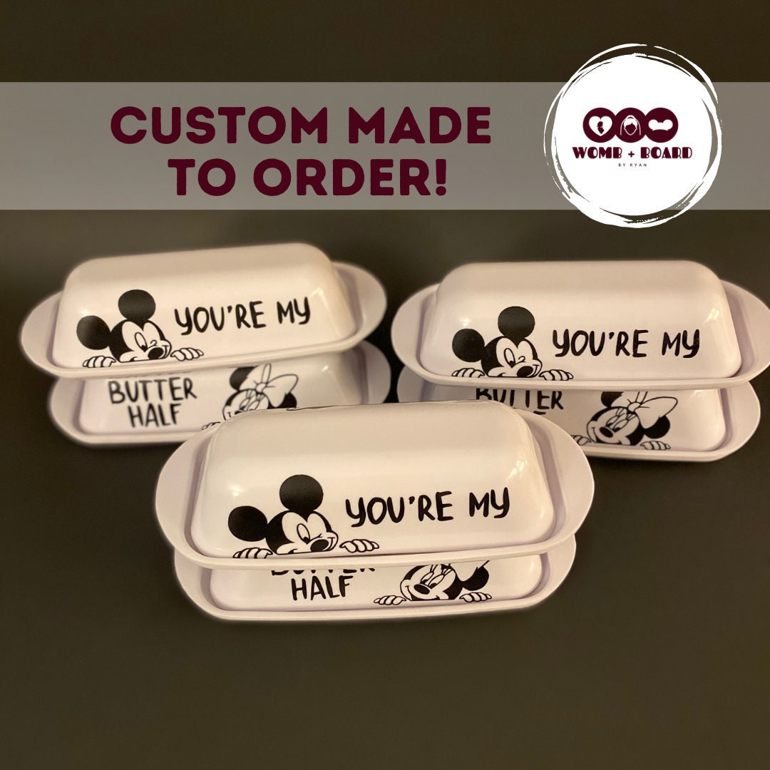 Mickey & Minnie Butter Dish Mickey Kitchen Youre My Etsy