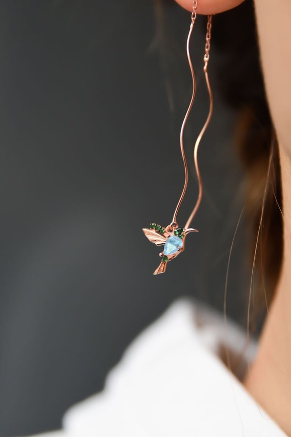 Ladies elegant hummingbird rhinestone stud earrings deals