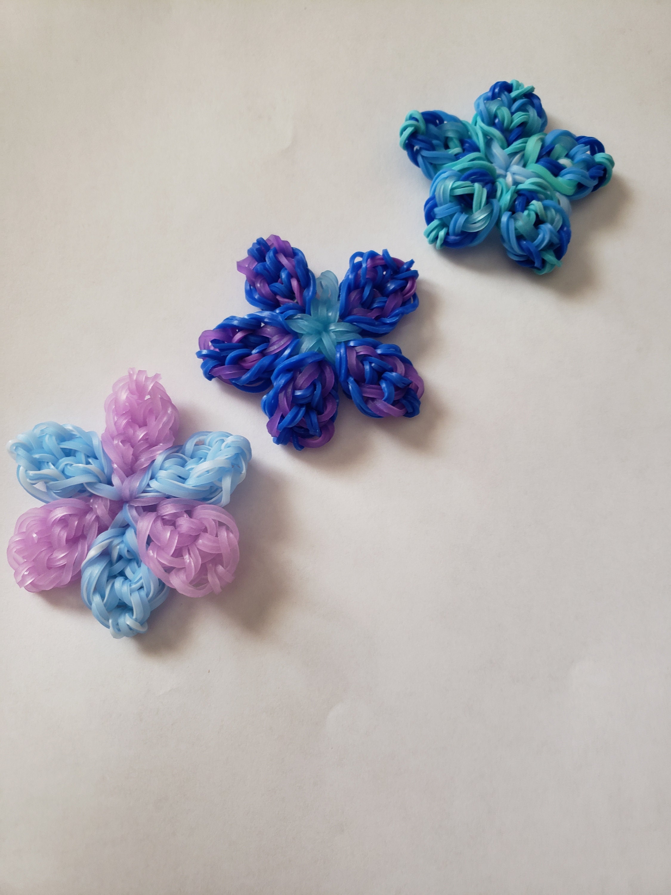 Rainbow Loom Flower Charm Also Available as Keychain Etsy Israel