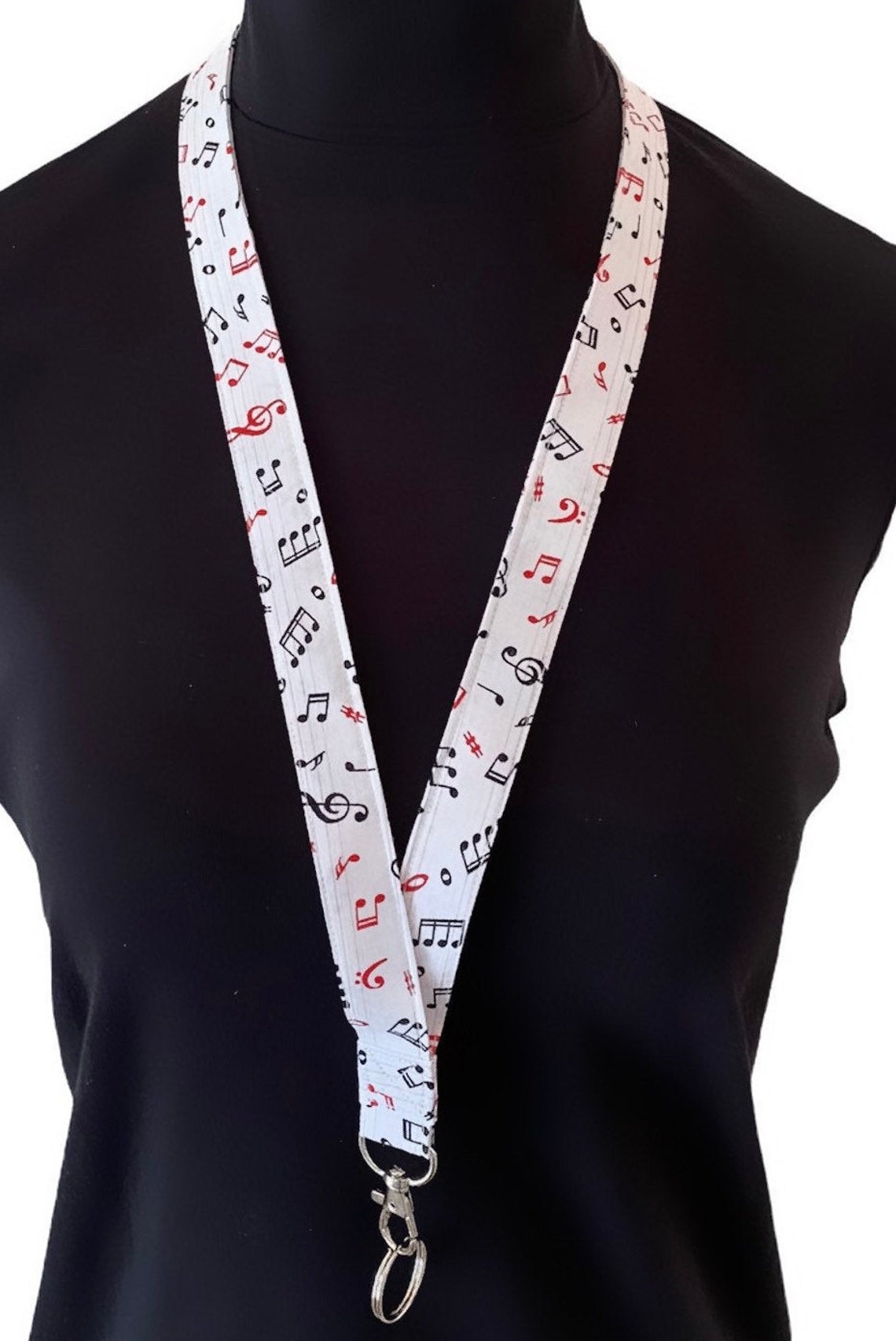 Music lanyard music notes lanyard White lanyard multi Etsy