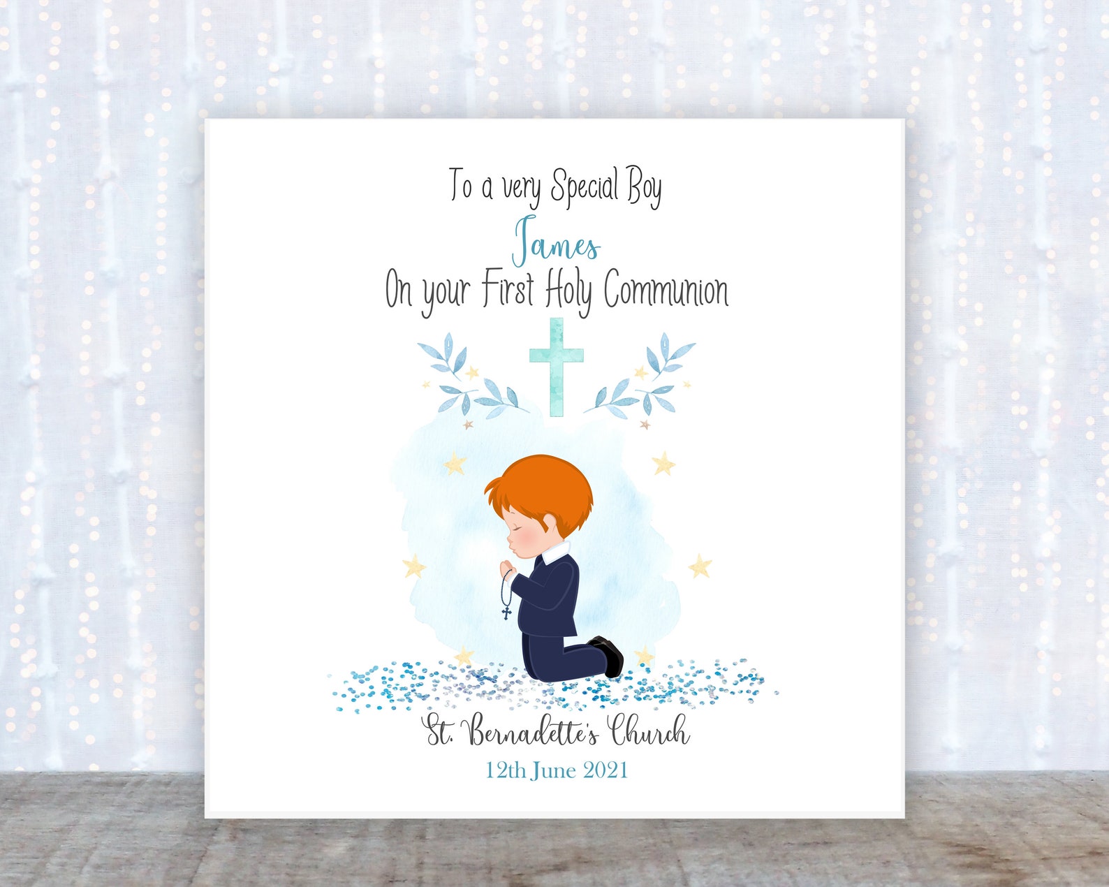 Holy Communion Card First Holy Communion Card 1st Communion - Etsy