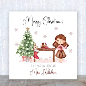 Cartão de Natal para Professor Cartão de Natal para Professor Cartão personalizado Feliz Natal Cartão para Professor Assistente de Sala de Aula Cartão de Natal