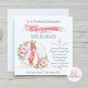 Goddaughter Christening card Christening card Goddaughter card Baby Girl Christening card Personalised Christening card Goddaughter card zdjęcie 1