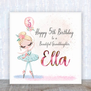Geburtstagskind-Karte; Ballerina-Karte; Ballerina-Geburtstagskarte; Mädchen Geburtstagskarte; Hübsche Geburtstagskarte, personalisierte Geburtstagskarte, Geburtstag