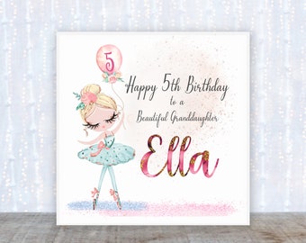 Birthday Girl Card; Ballerina card; Ballerina birthday card; Girls birthday card; Pretty birthday card, Personalised Birthday card, Birthday