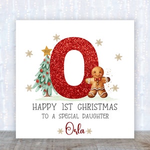 Carte de Noël 1er Noël pour bébé Carte de Noël bonhomme en pain d'épice personnalisée Carte de Noël pour bébé Carte en pain d'épice 1er Noël Cartes de Noël