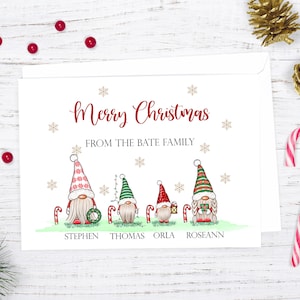 Biglietto di Natale personalizzato per la famiglia degli gnomi; Biglietto di Natale personalizzato per la famiglia; biglietto di Natale per la famiglia; biglietto di Natale; Natale personalizzato