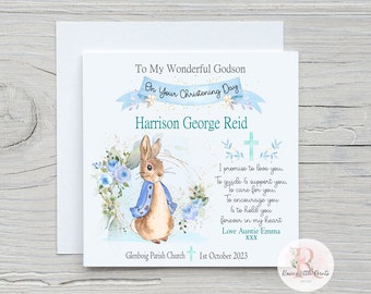 Godson Christening card Christening card Godson card Baby Boy Christening card Personalised Christening card Card for a Godson Baptism card