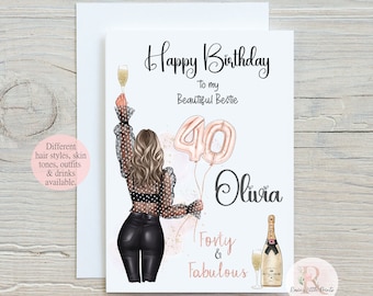 Carte de 40e anniversaire pour elle Joyeux 40e anniversaire 40 40e anniversaire meilleure amie 40e anniversaire de femme Joyeux anniversaire meilleure amie 40e anniversaire fille Quarante ans