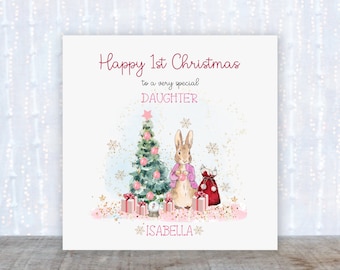 Baby 1st Christmas card Personalised Peter Rabbit Christmas card Baby Christmas card Beatrix Potter Christmas card Christmas Card Babies