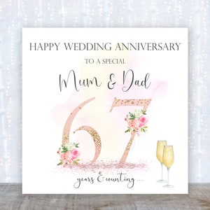 Wedding Anniversary card; Happy Wedding Anniversary; Mum & Dad anniversary; Special couple Anniversary card, anniversary card, Wedding