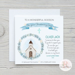 Godson Christening card Christening card Godson card Baby Boy Christening card Personalised Christening card Card for a Godson Baptism card