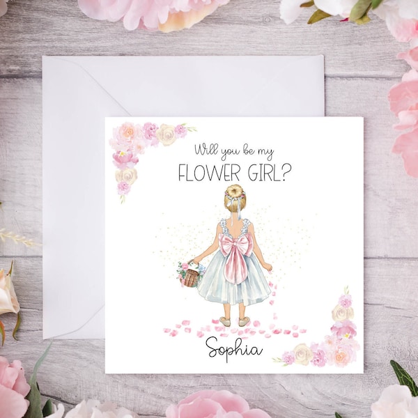 Flower girl card; Will you be my Flower girl card; Flower girl proposal card; Bridesmaid card, Flower girl gift, Junior Bridesmaid