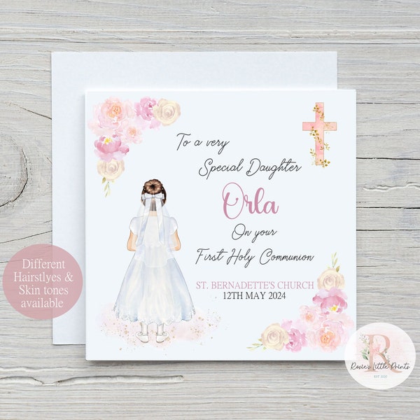 First Holy Communion card Communion Card first communion card Personalised Communion card Daughter Goddaughter Granddaughter Communion day