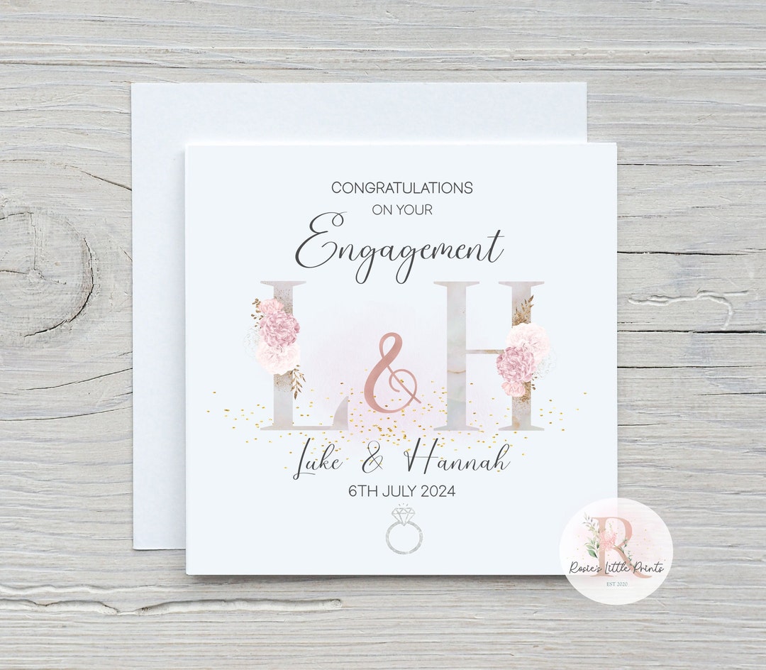 Cartes De Félicitations Fiançailles - 'Congratulations On Your Engagement' - Carte Bien Faite, 145 Mm, Pour Fiancé/fiancée