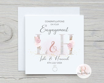 Engagement Card; Personalised Engagement card; Congratulations on your Engagement card; You're Engaged card; Custom Engagement card