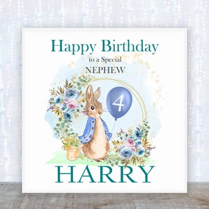 Peter Rabbit-Geburtstagskarte; Geburtstagskarte; Geburtstagskarte; spezielle Sohn-Geburtstagskarte; besonderer Enkel; Babygeburtstag; Kinder Geburtstagskarte