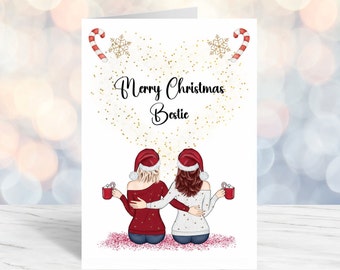 Bestie Christmas card Special friend Christmas card Personalised Christmas card  Christmas card Merry Christmas Bestie card Christmas cards