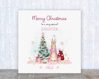 Girls Christmas card Daughter Christmas card Granddaughter Christmas card Niece Christmas card Peter Rabbit Christmas card Personalised card