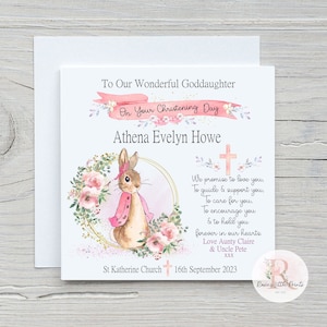 Goddaughter Christening card Christening card Goddaughter card Baby Girl Christening card Personalised Christening card Goddaughter card zdjęcie 2