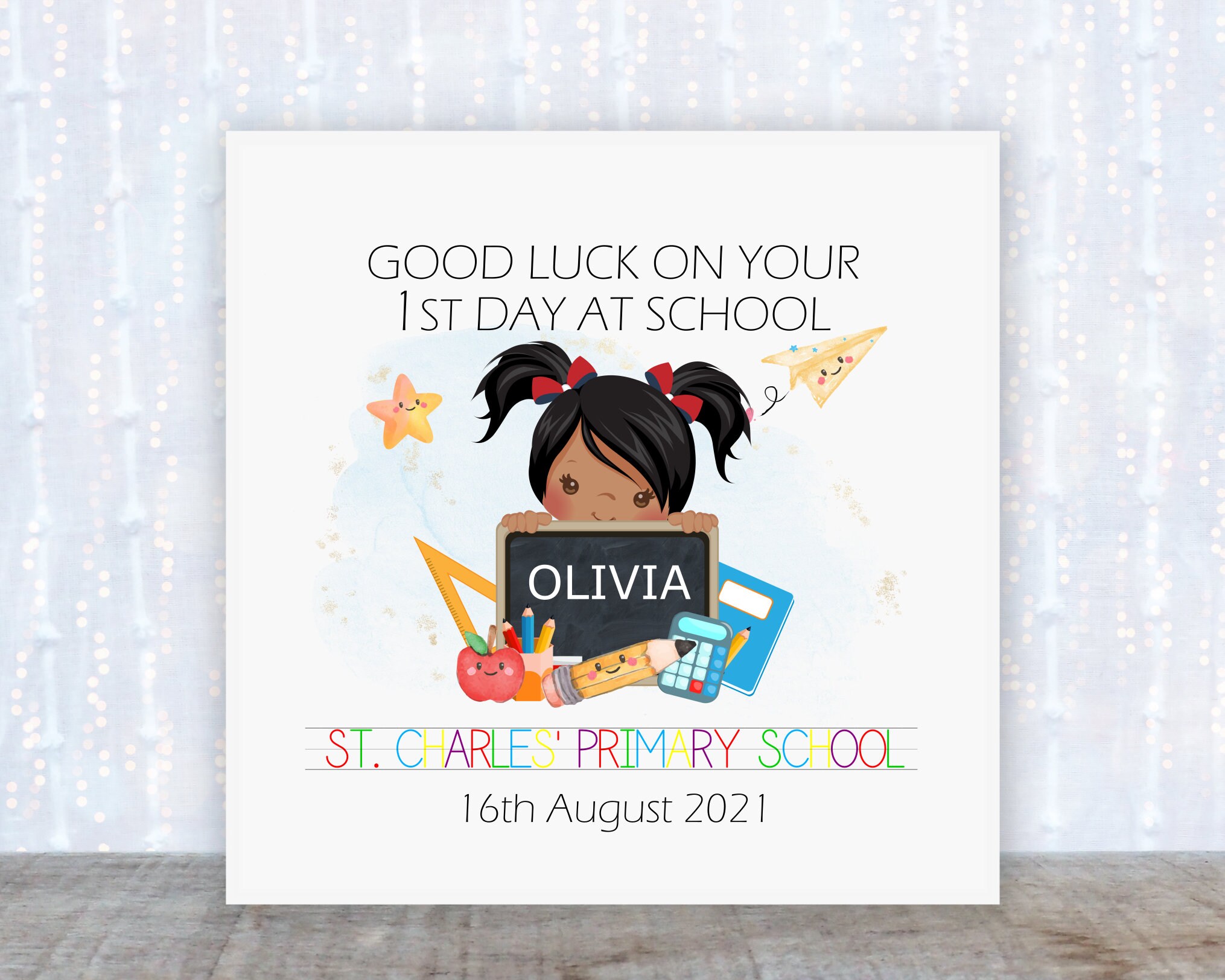 1st Day of School Card; Personalised 1st Day of School Card; First Day ...
