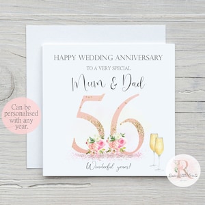 Biglietto di anniversario di matrimonio; Buon anniversario di matrimonio; Anniversario di mamma e papà; Biglietto di anniversario di coppia speciale, biglietto di anniversario, matrimonio