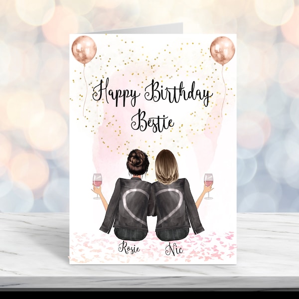 Alles Gute zum Geburtstag Bestie Karte Beste Freundin Geburtstagskarte Personalisierte Geburtstagskarte 30.Geburtstag 21.Geburtstag 40.Geburtstag 18.Geburtstagskarte