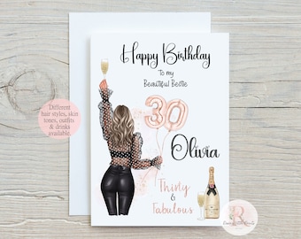Carte 30e anniversaire pour elle Joyeux 30e anniversaire 30 30e anniversaire bestie 30e anniversaire femme Joyeux anniversaire bestie 30e anniversaire fille