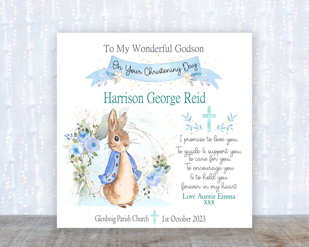 Godson Christening Card Christening Card Godson Card Baby Boy