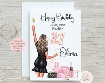 21st birthday card for her Happy 21st birthday 21 21st birthday bestie 21st birthday girl Happy birthday bestie 21st birthday Daughter