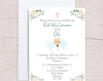 First Holy Communion Invitations; Communion invitations; personalised first communion invitations; First Holy Communion; Communion; Invites