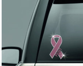 Custom Rhinestone Awareness Ribbon Decal, Cancer Ribbon Decal, Cancer ...