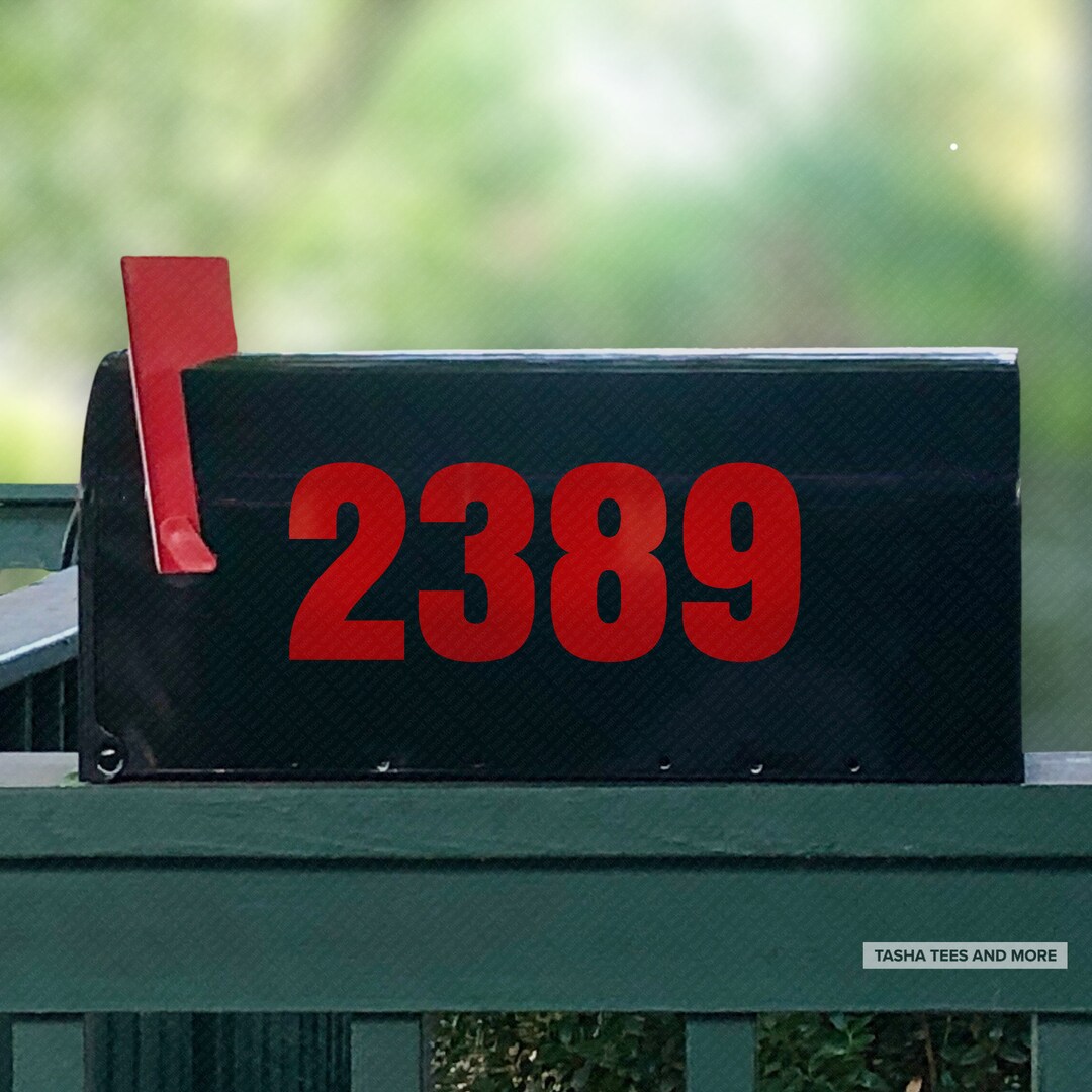Large Mailbox Numbers Decal Etsy