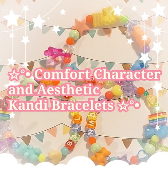 Custom Comfort Character Kandi Bracelet | Pastel Beaded Jewelry