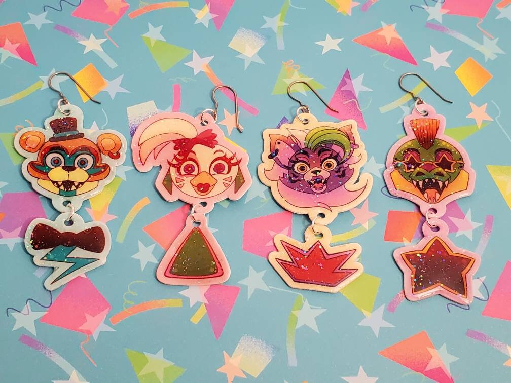 FNAF Earrings Glitchtrap and Vanny Bow Drop MTO -  Portugal