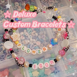 Deluxe Custom Bracelets | Comfort Character and More | Beaded with Chain and Charms