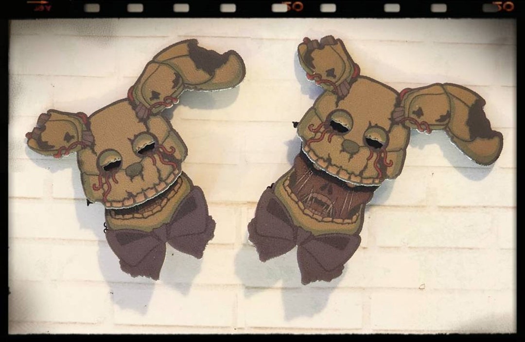 Detailed close-up of springtrap animatronic from five nights at freddy's