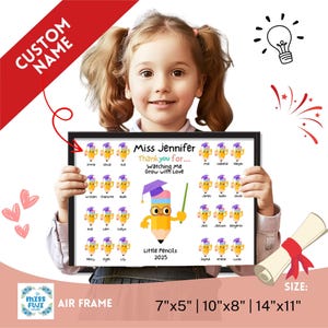 Personalised Class Teacher Gift, Thank you teacher present, End of Year School Print,  Nursery Kindergarten gifts, Teaching Assistant gift
