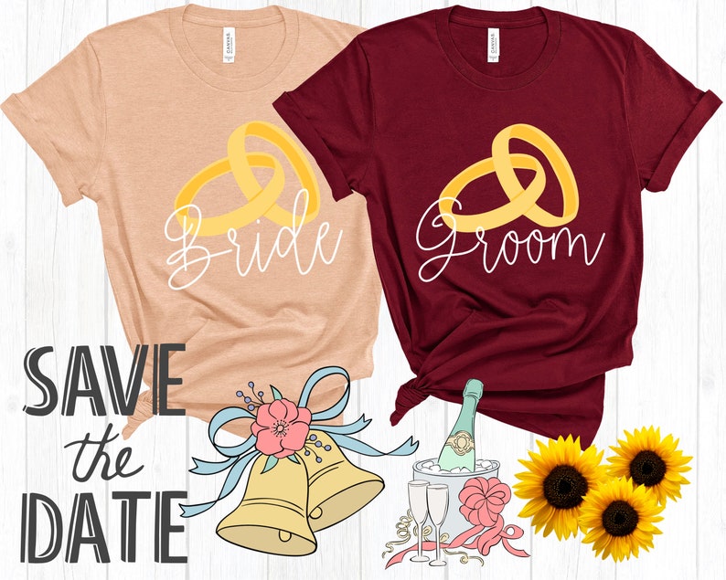 Engagement Shirts for Couples Engagement T-Shirts Just Married Mr and Mrs Outfit Set Honeymoon Shirts Couples Matching Shirts