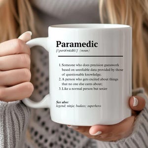 Paramedic Definition Mug Custom EMT Gift First Responder Coffee Cup Thank You Personalized Name