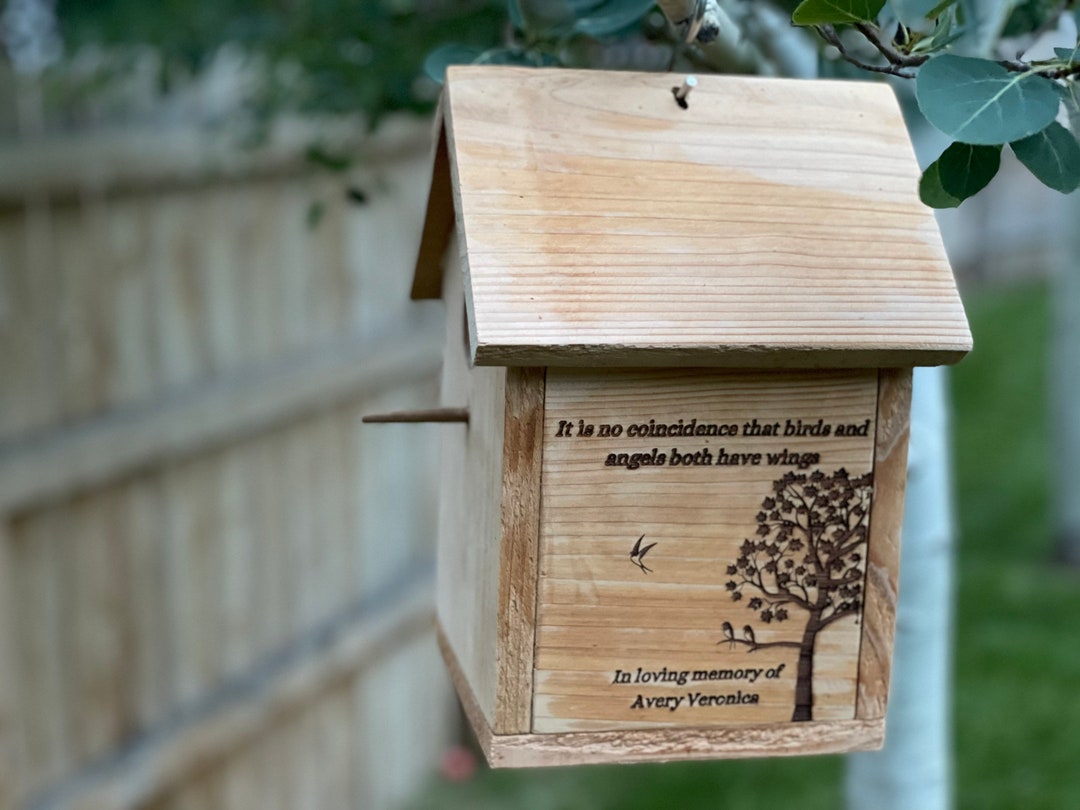 Memorial Birdhouse Laser Engraving: Avery Birdhouse - Etsy