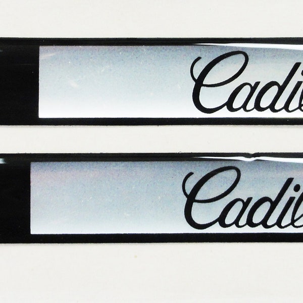 Vintage 80's 90's Automotive Door Handle Insert Accent Trim CADILLAC Script with Emblem