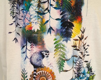 T-Shirt aus Bio-Baumwolle, handbedruckt mit Gemälden des französischen Künstlers P.pite