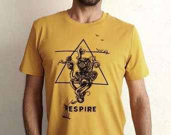 Unisex-T-Shirt aus Bio-Baumwolle mit Siebdruck