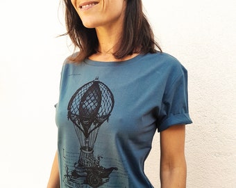 Damen-T-Shirt aus Bio-Baumwolle mit Siebdruck