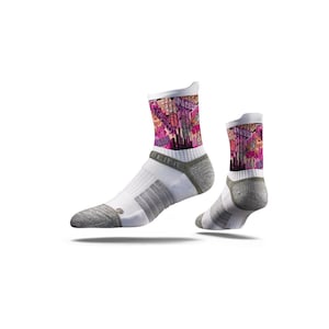 Basketball Graffiti Unisex Mid Socks for Youth, Men & Women, Pink Purple Graffiti Basketball Socks, Basketball Fan Gift, Makes a Great Gift!